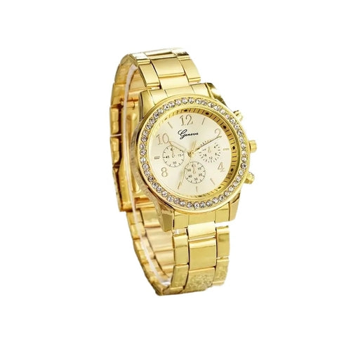 Elegant Luxury Gold Watch Jewelry Set (5PCS)